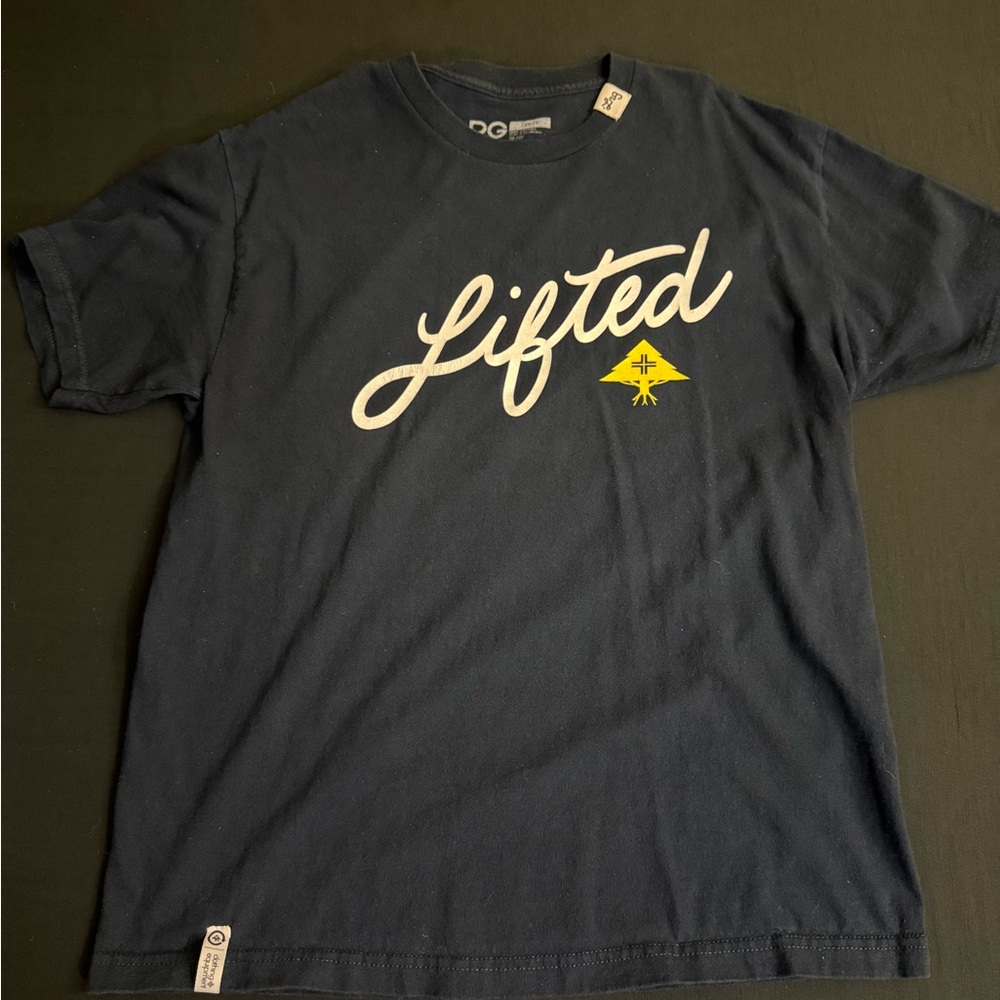 Lrg Blue Short Sleeve Tee with Lifted Script